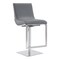 Armen Living Victory Contemporary Swivel Barstool in Brushed Stainless Steel and Gray Faux Leather LCVCSWBABSGR - alternate 1